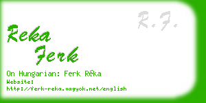 reka ferk business card